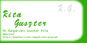 rita guszter business card